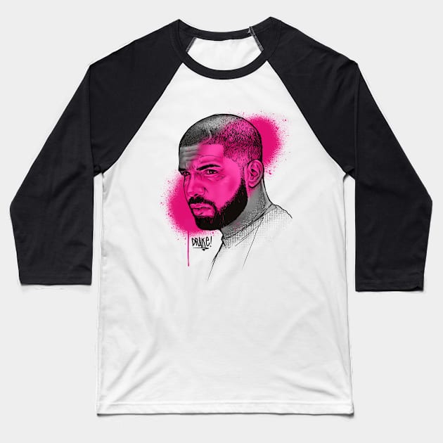 DRAKE SKETCH DESIGN Baseball T-Shirt by Basic Lee